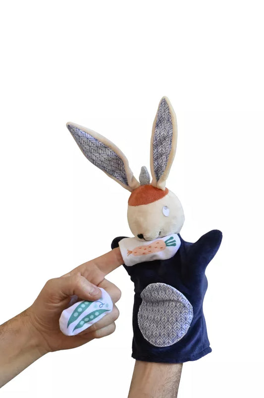 Doudou Marionnette d'éveil + 2 Marionnettes de doigts