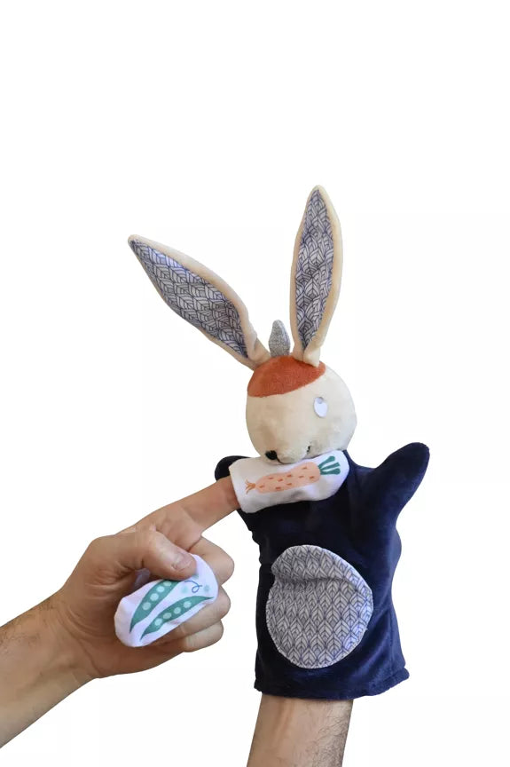 Doudou Marionnette d'éveil + 2 Marionnettes de doigts
