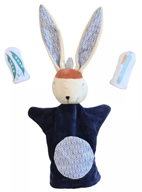 Doudou Marionnette d'éveil + 2 Marionnettes de doigts