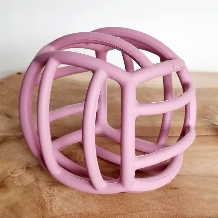 Balle de motricité en silicone - Rose poudré