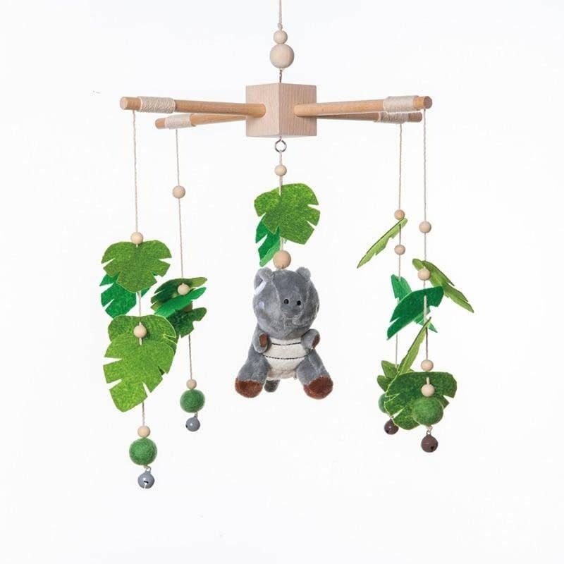 Mobile de berceau en coton et bois