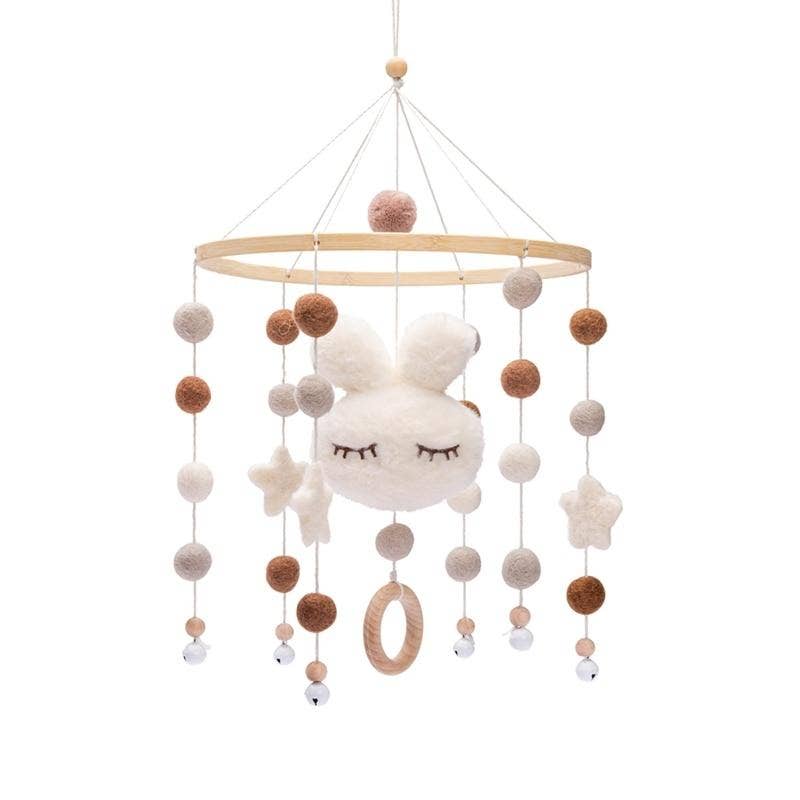 Mobile de berceau en coton et bois