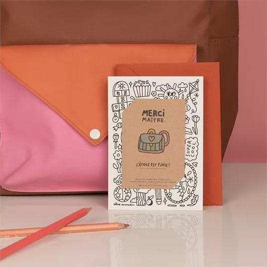 Carte à colorier - Merci Maître