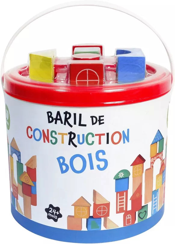 Baril de Construction Bois 60 Pièces