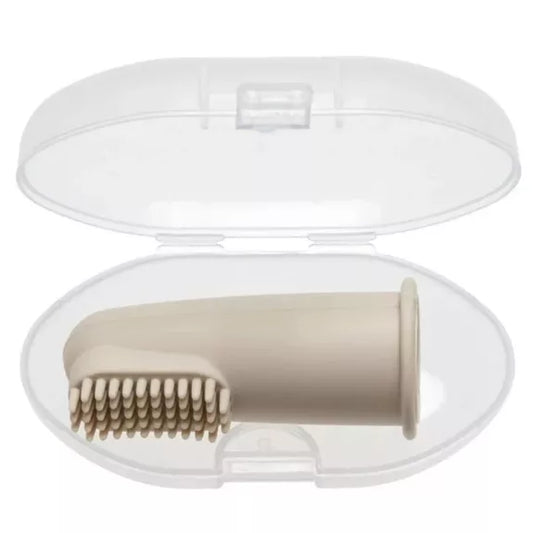 Brosse à dents doigt en silicone avec étui.