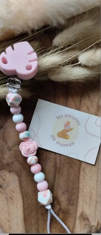 Attache tétine - Rose