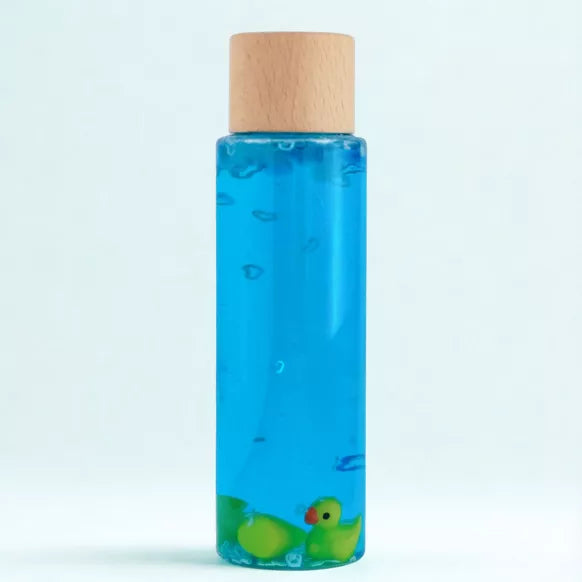 Bouteille sensorielle "Bleu canard"