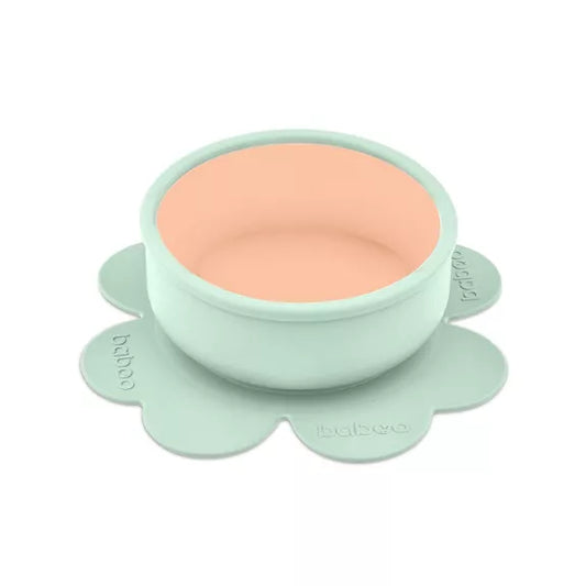 Bol en silicone avec base à ventouse - Vert