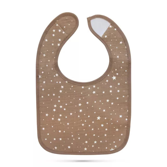 Bavoir en mousseline double épaisseur - Marron