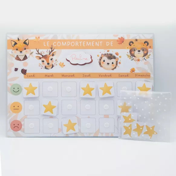 Tableau de motivation "Je me comporte bien" - Forêt d'automne