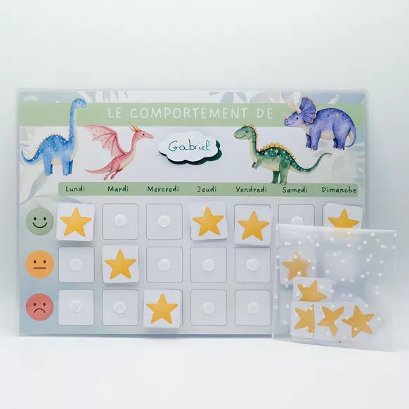 Tableau de motivation "Je me comporte bien" - Dinosaures