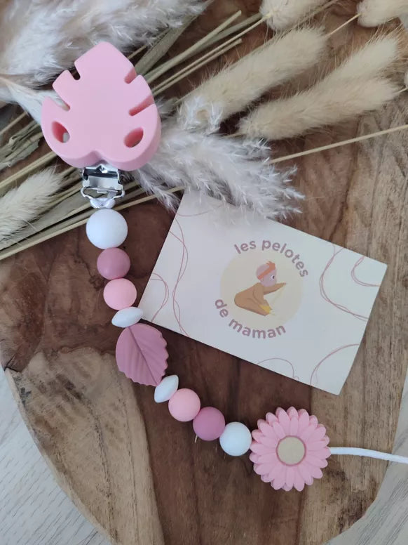 Attache tétine - Rose