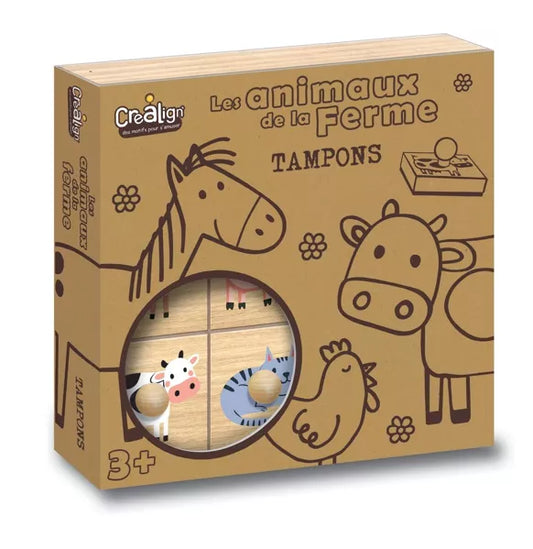 Tampons bois, "Animaux de la ferme"