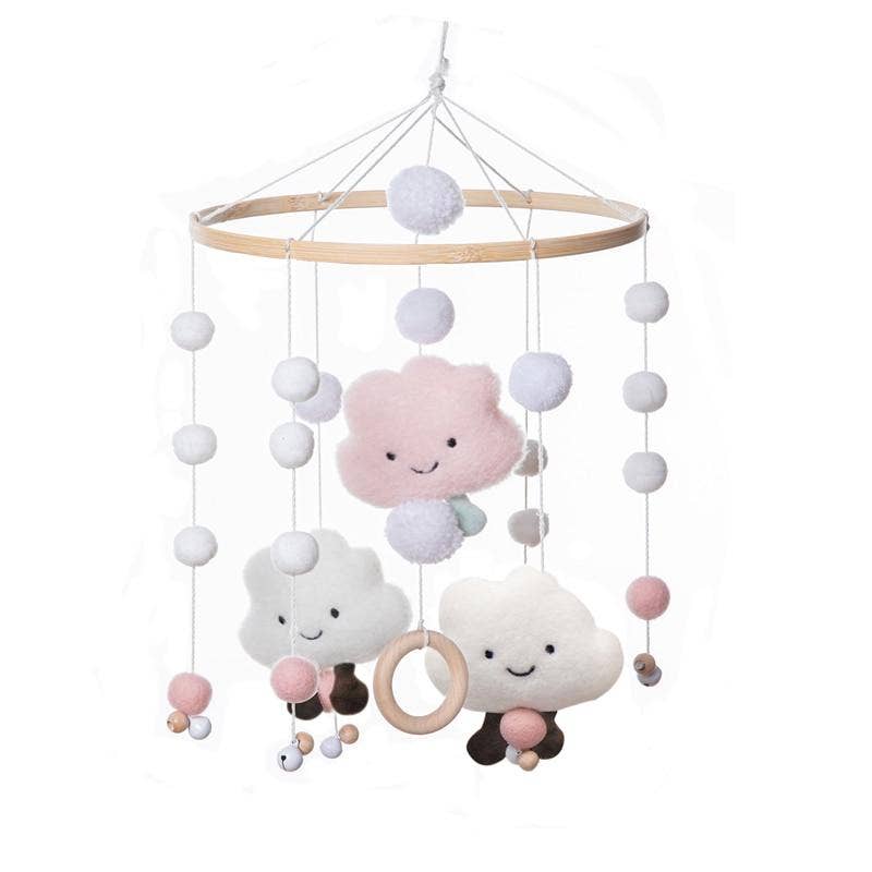 Mobile de berceau en coton et bois