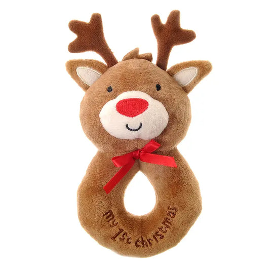 Mon premier hochet en peluche renne de Noël pour bébé