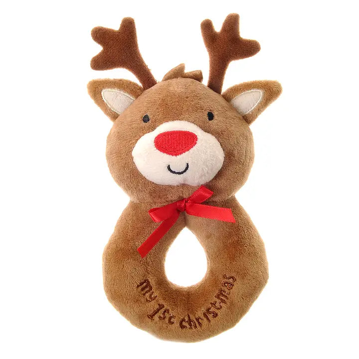 Mon premier hochet en peluche renne de Noël pour bébé