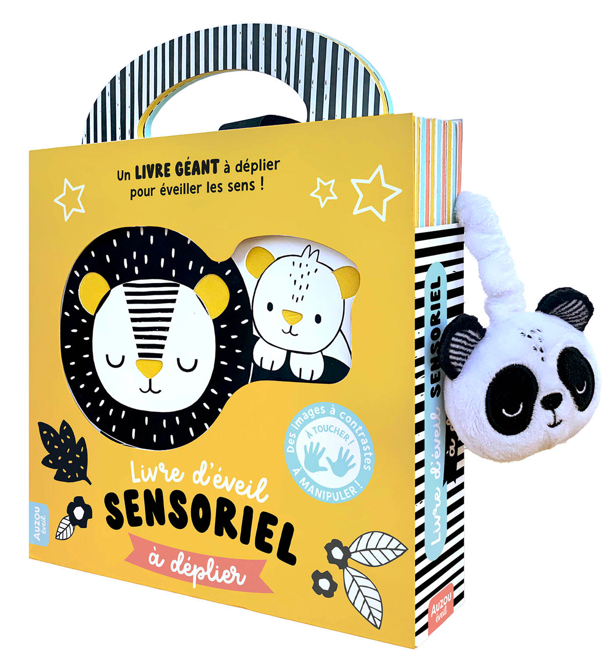 Livre d'éveil sensoriel à déplier / Noir et blanc