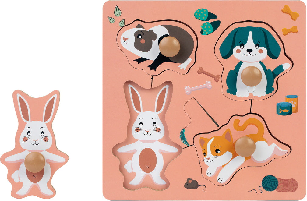 Puzzle 4 pièces en bois - Adorable Compagnon