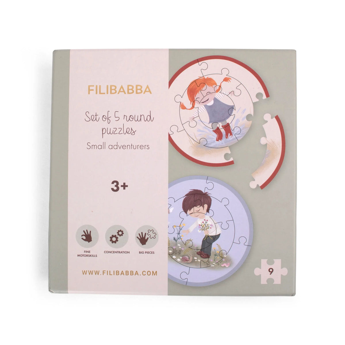 Set de 5 puzzles ronds - Petits aventuriers