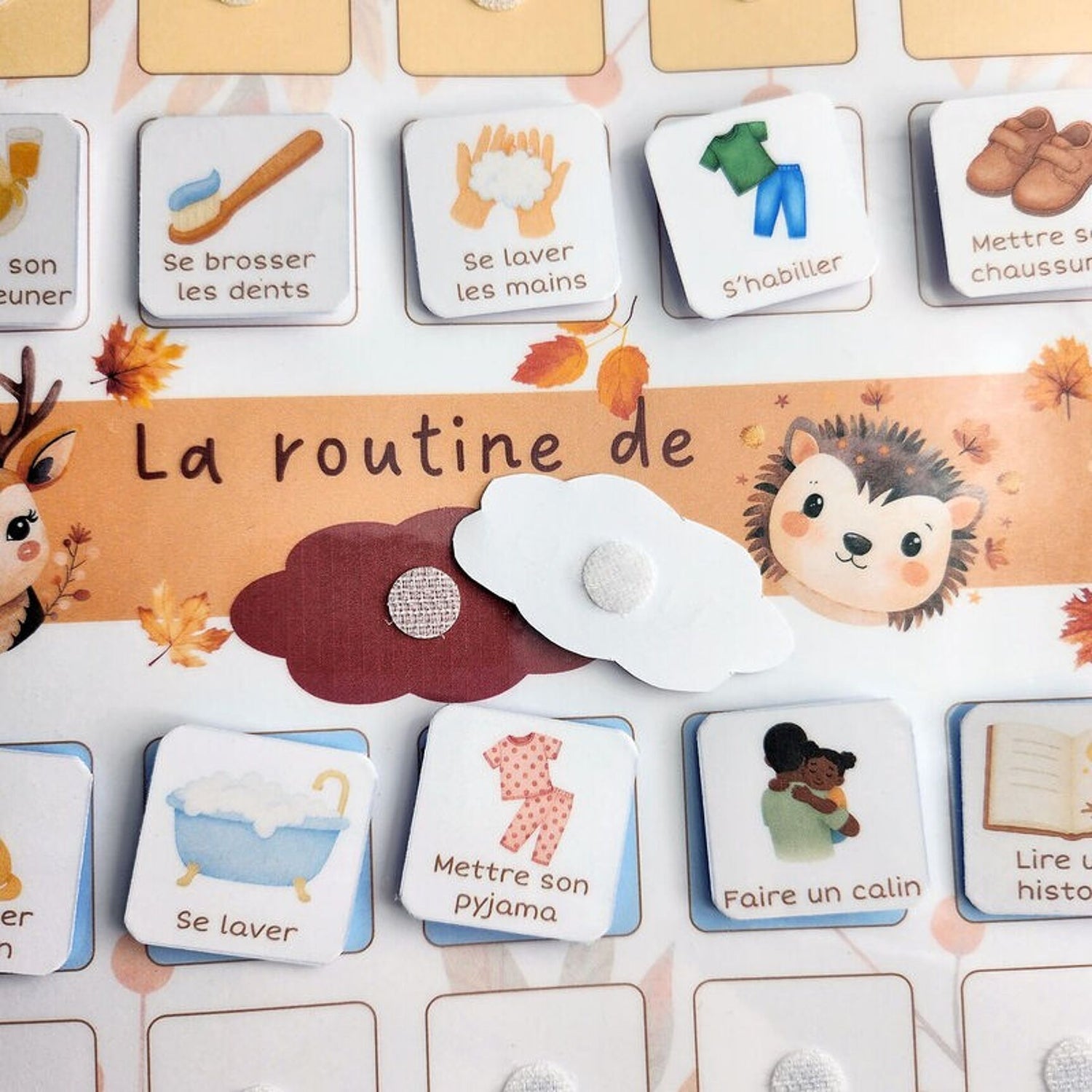 Tableau de routine pour enfants matin & soir - Automne