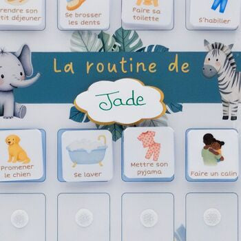 Tableau de routine pour enfants matin & soir - Savane