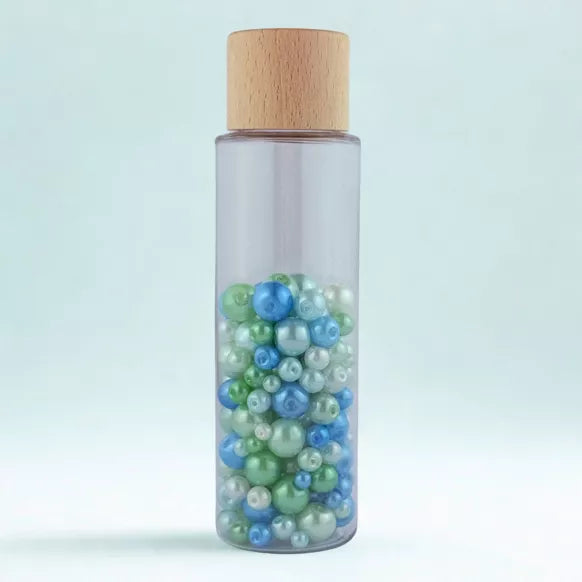 Bouteille sensorielle "Perles enchantées" - Bleu