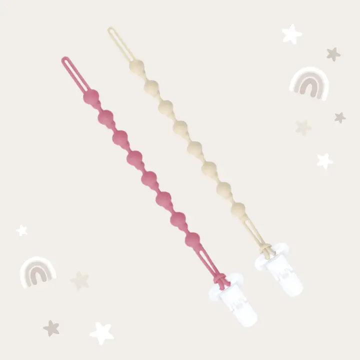 Attache tétine - Beige/Rose