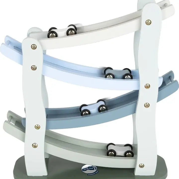 Circuit de course en bois - Bleu