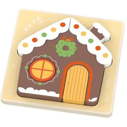 Puzzle de Noël avec maison en pain d'épices